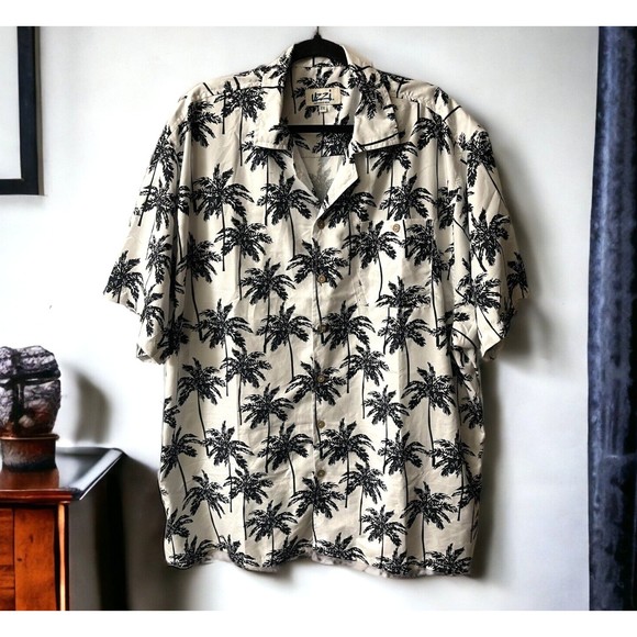 UZZI Amphibious Gear Men's Shirt Sz. XXL Hawaiian Palm Short Sleeve Light Weight - Picture 1 of 6